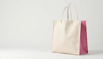 Stylish canvas shopping bag, white background , canvas bag, bag, product photography