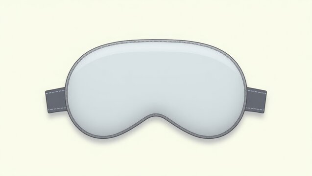 recommend clip art: Weighted Eye Mask. Grey Leather Mask. Isolated 2D Isometric Illustration. Grey leather eye mask provides solitude and balance with neutral, grounded visual presence.