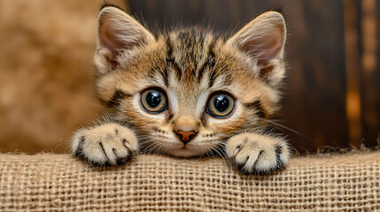 A stray cat seeking attention, with a sad and curious look