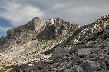 High mountain landscape view in the Dinaric Alps in Montenegro, Bobotov Kuk