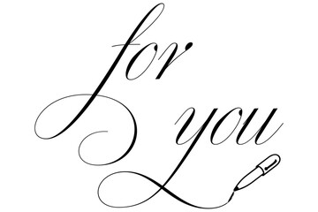 手書きの筆記体で書いたような、for you（あなたへ）のレタリング（カリグラフィー）によるロゴマーク

