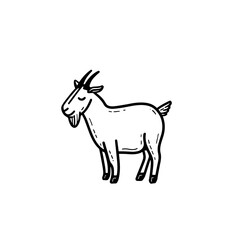 Charming vector illustration of a whimsical goat with wings, perfect for playful designs, cartoons, and fantasy themes. Ideal for children’s books and creative projects.