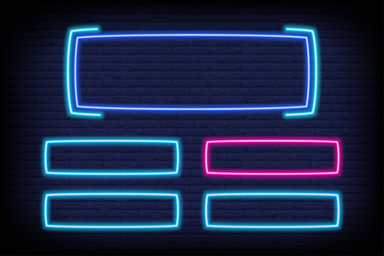 Quiz game neon template for trivia and tv show. Contest multiple options frame for choice on brick wall background. Intellectual challenge menu. Vector led mockup