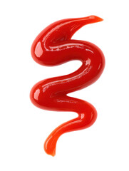 Fototapeta premium Drawn Curved Ketchup Line Isolated