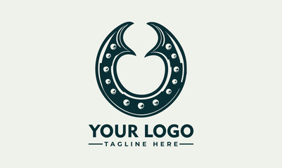 Ornate Metallic Horseshoe with Decorative Swirls and Studs Symbolizing Luck and Tradition. Decorative Object Concept