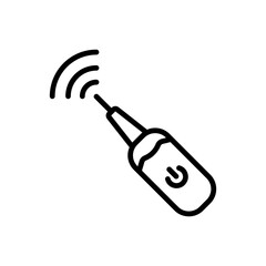 Smart Spoon Ear Stick Outline Icon. Device for Cleaning Ears Line Vector Isolated Symbol