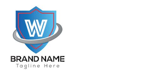 Abstract W letter modern initial lettermarks logo design	
