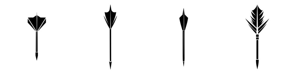 Obraz premium Various black arrow icons featuring different designs and styles for graphic use and illustration purposes