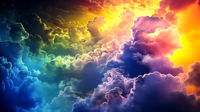 Colorful cloudscapes with vibrant hues.