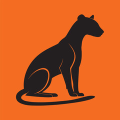 Fossa silhouette. Madagascar wildlife fossa. top hunter, lemur hunter Lemur. Vector illustration for  commercial use 