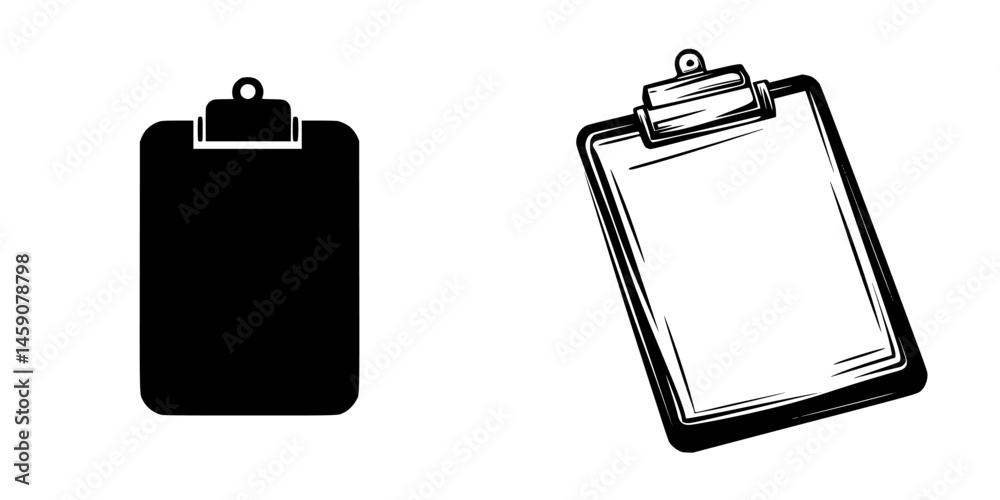 Poster flat black icon representing a clipboard design suitable for various applications and interfaces in 