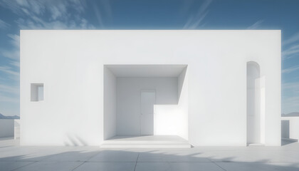 White architectural modern view minimalist