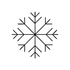Snowflake contour icon in thin line style 