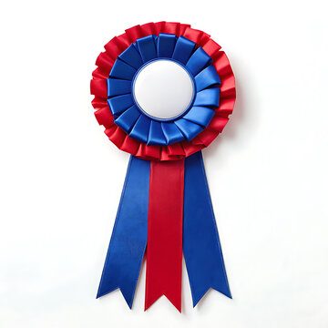 blue white and red rosette