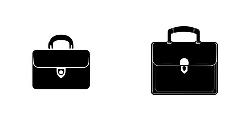 Black icons representing briefcases showing distinct styles for business or professional use in a minimalist design