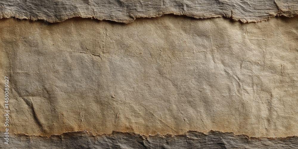 Poster beige and brown textured paper background, layered with darker edges, creating a rustic and vintage 