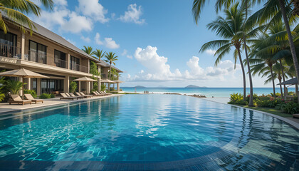 Obraz premium tropical resort landscape view