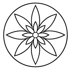Minimalist Canna Flower Mandala Outline
