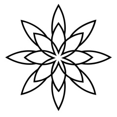Minimalist Canna Flower Mandala Outline
