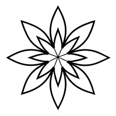 Minimalist Canna Flower Mandala Outline