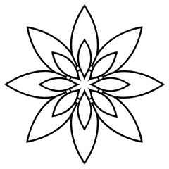 Minimalist Canna Flower Mandala Outline