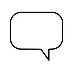 Flat black speech bubble icon symbolizing communication in digital design and user interface elements
