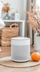 Air purifier and air conditioner in modern bedroom for better sleep