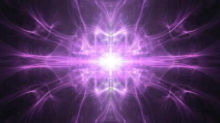 Obraz premium Purple Energy Burst: A Fractal Light Show