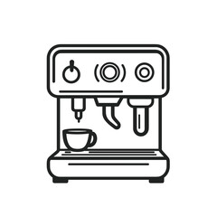 Coffee machine icon in minimalist style with copy space

