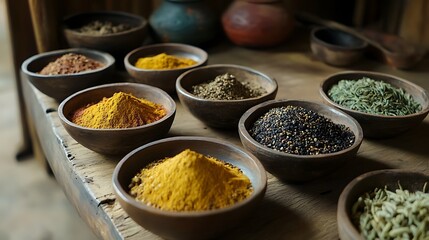 Fototapeta premium Aromatic Spices Collection: Diverse Culinary Delights