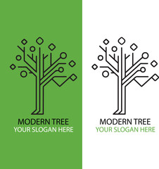 Geometric Tree Design Minimal Nature Icon