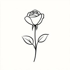Simple line art rose