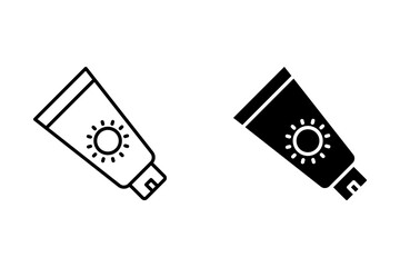 Sun cream icon design, cream for summer, suitable for use on the beach on a white background illustration