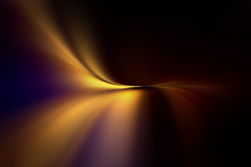 Modern bright abstract dynamic line wave curve soft light gradient neon brown yellow gold on black background design for graphics pattern web illustration technology digital backdrop wallpaper poster