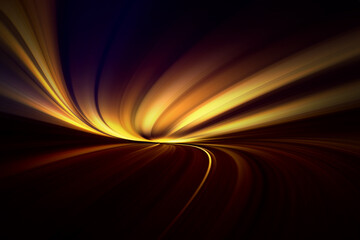 Modern bright abstract dynamic line wave curve soft light gradient neon brown yellow gold on black background design for graphics pattern web illustration technology digital backdrop wallpaper poster
