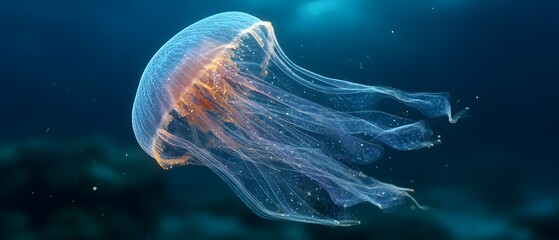 World ocean day awareness transparent plastic bag drifting midwater underwater environment jellyfish viewpoint