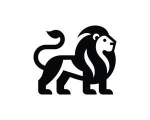 Iconic Lion Silhouette Logo in Clean Monochrome Style