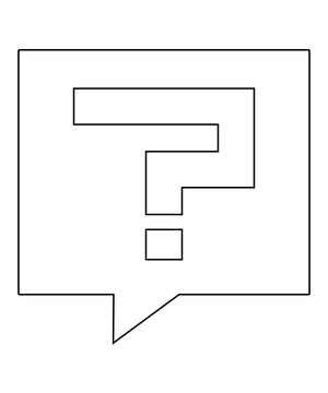 Question mark icon with thin outline