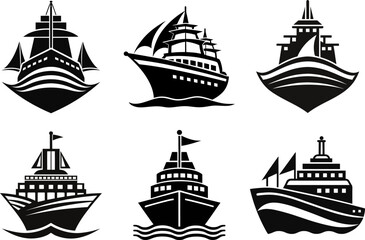 Fototapeta premium Boat ship vector vector, photo, illustration, transparent, horizontal, isolated assets, on transparent background
