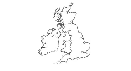 Outline Map of the British Isles - Vector Illustration
