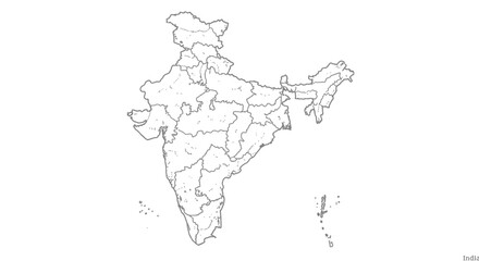 India Outline Map: States, Borders, and Geography