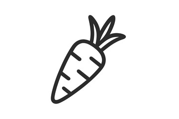 Fototapeta premium Vector illustration of a simple carrot icon suitable for gardening or food-related designs