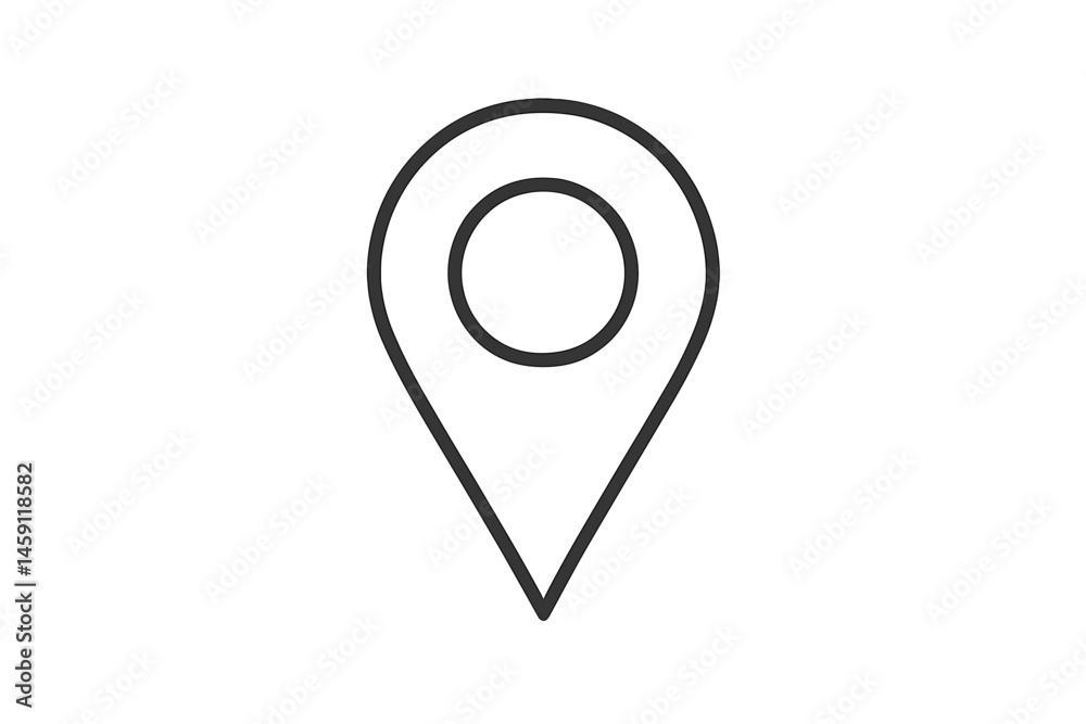 Poster vector illustration of a location pin icon suitable for maps and navigation applications in digital 