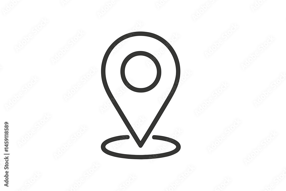 Poster vector illustration of a location pin icon suitable for marking points on maps and navigation apps