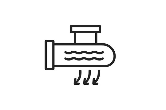 Vector illustration of a steam pipe icon showing heat and airflow in a simple design for industrial use