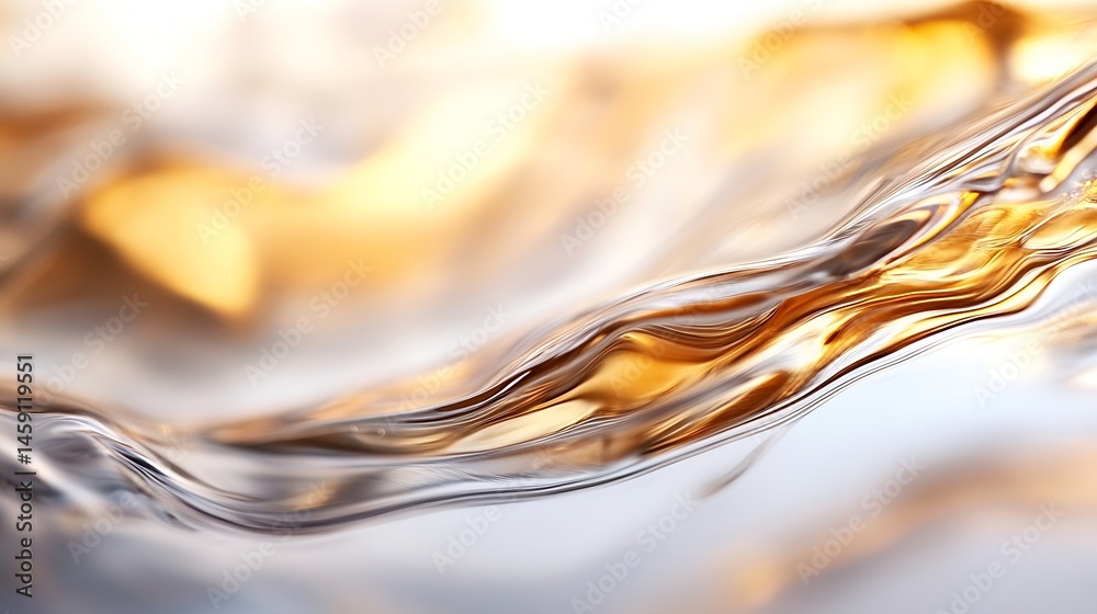 Aufkleber abstract swirling liquid gold and silver hues, creating a dynamic, elegant, and luxurious wave patte