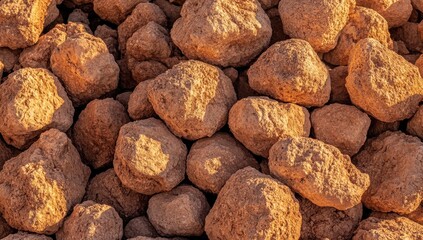 Volcanic rock pile close-up