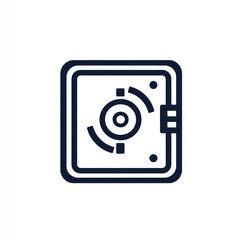 Simple, outline drawing of a safe