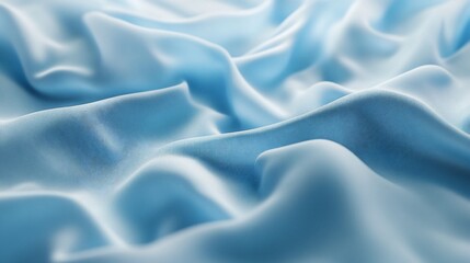Fototapeta premium Light blue silk fabric folds