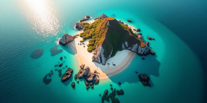 Sunsets on the isolated island, The most secluded beach in the world, An island unt